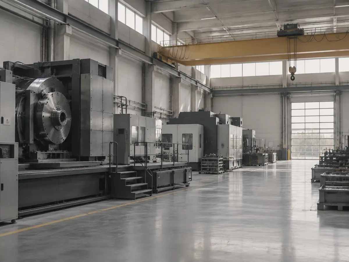 Machinery inside a manufacturing plant